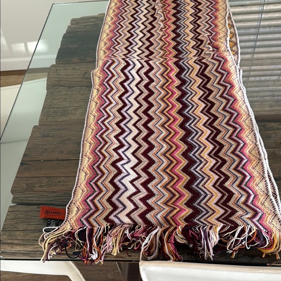 Missoni Multicolor Zigzag Knit Scarf - Picture 1 of 2